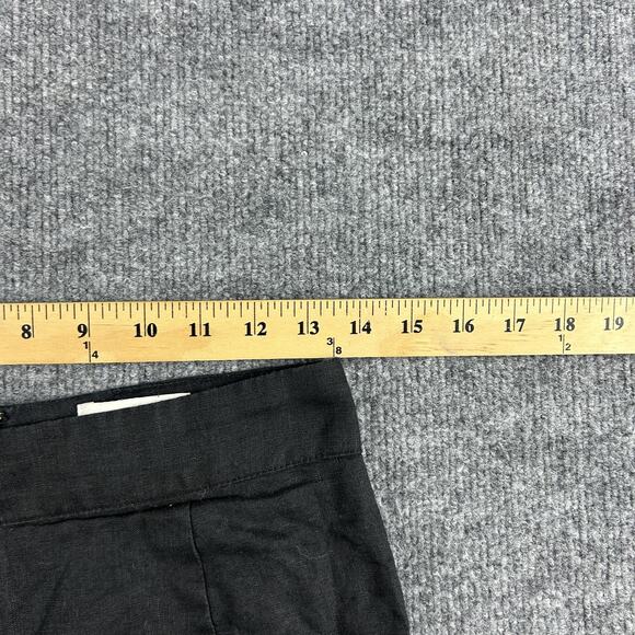 Dissh Pants 6 Bates Linen Relaxed Wide Leg High Rise Tailored Pants Black Casual - Picture 8 of 14